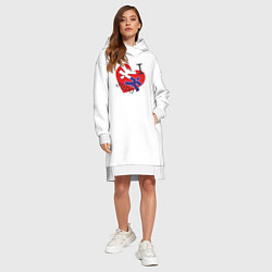 Женское худи-платье Люблю Дзюдо, цвет: белый — фото 2