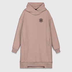 Женское худи-платье Физика Атом, цвет: пыльно-розовый