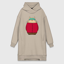 Женское худи-платье Totoro Cartman, цвет: миндальный