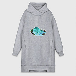 Женская толстовка-платье Слаймы в пруду