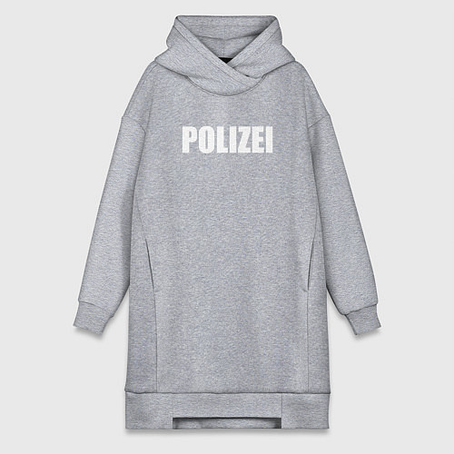Женская толстовка-платье POLIZEI Полиция Надпись Белая / Меланж – фото 1