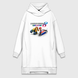 Женское худи-платье Mariokart 8 Deluxe гонка, цвет: белый