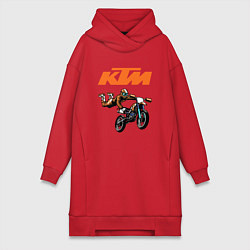 Женское худи-платье KTM МОТОКРОСС Z, цвет: красный