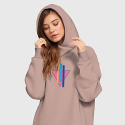 Женское худи-платье Геометрические фигуры, цвет: пыльно-розовый — фото 2