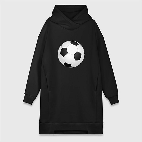 Женская толстовка-платье Футбольный мяч / Черный – фото 1