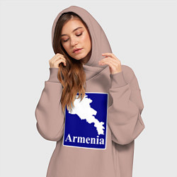 Женское худи-платье Армения Armenia, цвет: пыльно-розовый — фото 2