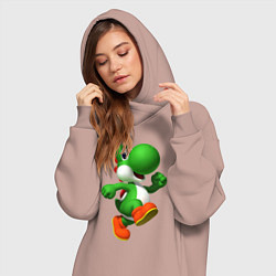 Женское худи-платье 3d Yoshi, цвет: пыльно-розовый — фото 2