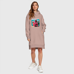 Женское худи-платье Игра в кальмара 2021, цвет: пыльно-розовый — фото 2
