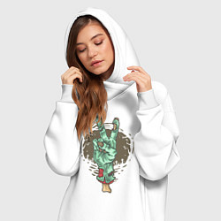 Женское худи-платье Zombie Hand, цвет: белый — фото 2