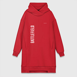 Женская толстовка-платье BATTLEFIELD 2042 БЕЛЫЙ ЛОГОТИП