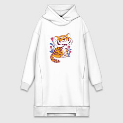 Женская толстовка-платье Cute little tiger cub