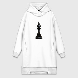 Женская толстовка-платье Шахматная фигура Чёрный король