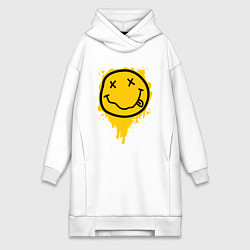Женское худи-платье NIRVANA SMILE НИРВАНА СМАЙЛ, цвет: белый