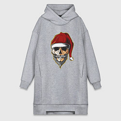 Женская толстовка-платье Santa Skull