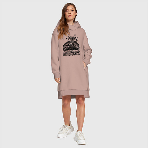 Женская толстовка-платье System of a Down мухоморы / Пыльно-розовый – фото 4