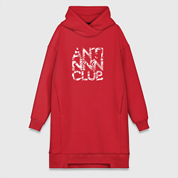 Женское худи-платье Anti NNN club, цвет: красный