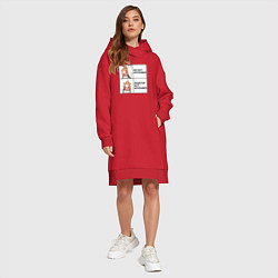 Женское худи-платье Мем NNN, цвет: красный — фото 2