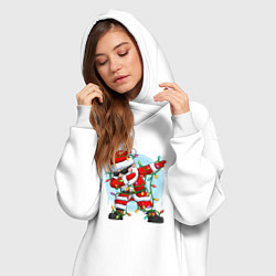 Женское худи-платье DAB SANTA CLAUS В ГЕРЛЯНДЕ, цвет: белый — фото 2