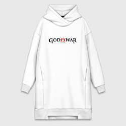 Женское худи-платье GOD OF WAR LOGO BLACK RED, цвет: белый