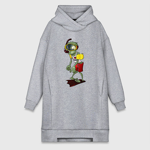Женская толстовка-платье Water zombie / Меланж – фото 1