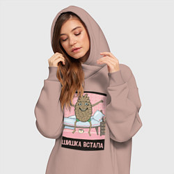 Женское худи-платье Шишка встала, цвет: пыльно-розовый — фото 2