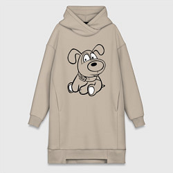 Женская толстовка-платье Щенок глазастый