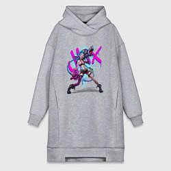 Женская толстовка-платье LOL JINX БРЫЗГИ КРАСОК