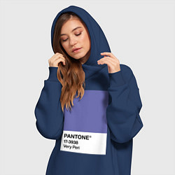 Женское худи-платье Цвет Pantone 2022 года - Very Peri, цвет: тёмно-синий — фото 2