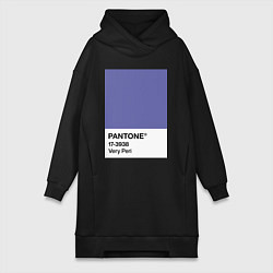 Женское худи-платье Цвет Pantone 2022 года - Very Peri, цвет: черный