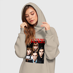 Женское худи-платье MANESKIN POSTER СОСТАВ, цвет: миндальный — фото 2