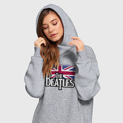 Женское худи-платье The Beatles Great Britain Битлз, цвет: меланж — фото 2