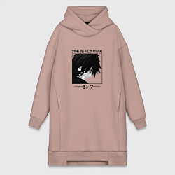 Женское худи-платье Хвост Феи Fairy Tail, Зереф Zeref, цвет: пыльно-розовый