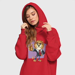 Женское худи-платье Lion - boss, цвет: красный — фото 2