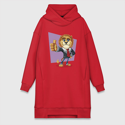 Женская толстовка-платье Lion - boss / Красный – фото 1