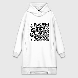 Женское худи-платье QR-код Скала Джонсон, цвет: белый