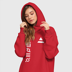 Женское худи-платье 30 секунд до марса лого, цвет: красный — фото 2