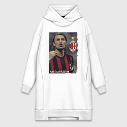 Женское худи-платье Paolo Cesare Maldini - Milan, captain, цвет: белый