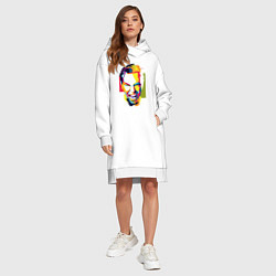 Женское худи-платье Джеймс Хетфилд поп арт, цвет: белый — фото 2