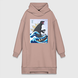 Женская толстовка-платье Godzilla in The Waves Eastern