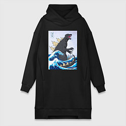 Женская толстовка-платье Godzilla in The Waves Eastern