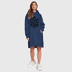 Женское худи-платье Гордый владелец Ford, цвет: тёмно-синий — фото 2