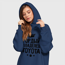 Женское худи-платье Гордый владелец Toyota, цвет: тёмно-синий — фото 2