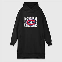 Женское худи-платье Монреаль Канадиенс, Montreal Canadiens, цвет: черный