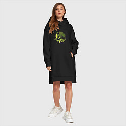 Женское худи-платье Снейк в джунглях, цвет: черный — фото 2