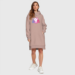 Женское худи-платье Летний форт, цвет: пыльно-розовый — фото 2