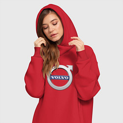 Женское худи-платье VOLVO лого, цвет: красный — фото 2