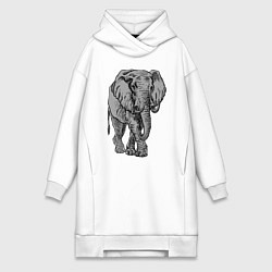 Женская толстовка-платье Огромный могучий слон
