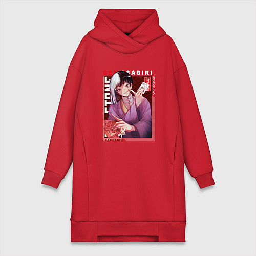 Женская толстовка-платье Доктор Стоун Dr Stone, Гэн Асагири / Красный – фото 1
