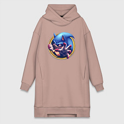 Женское худи-платье Sonic Exe Horror, цвет: пыльно-розовый
