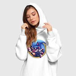 Женское худи-платье Sonic Exe Horror, цвет: белый — фото 2